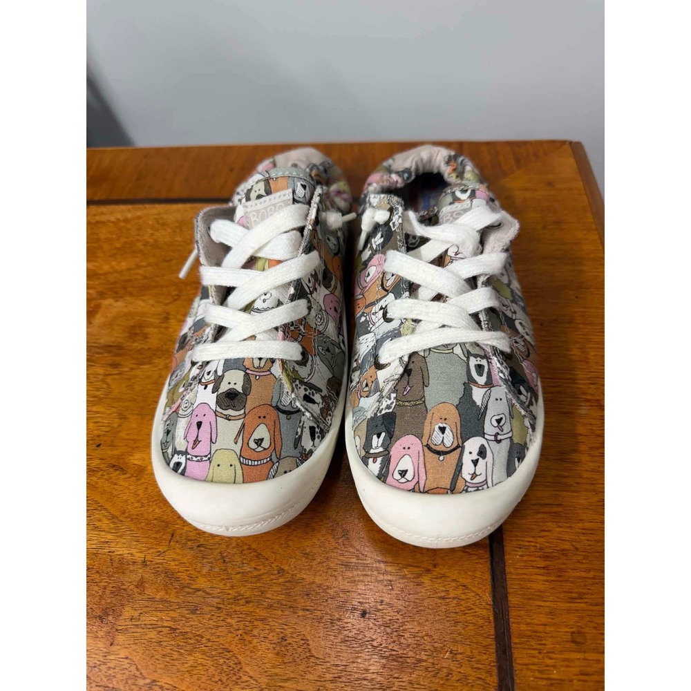 Skechers BOBS Beach‎ Bingo Dog Party Sneakers Women 9 Memory Foam Slip On 31965